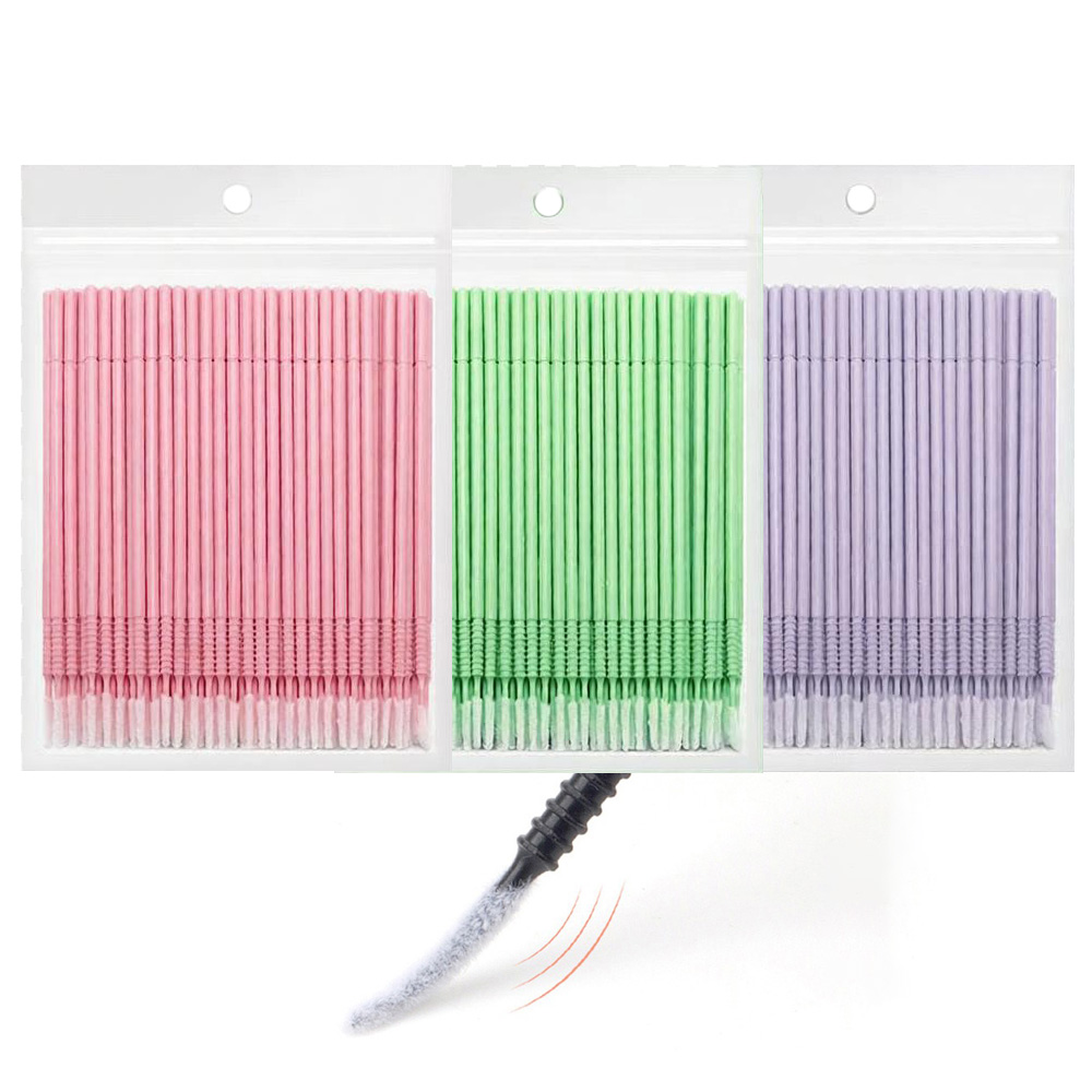 Eyelash Extension Glue Remover - 500pcs Eyelash Extension Cleaning Swabs Long/Short