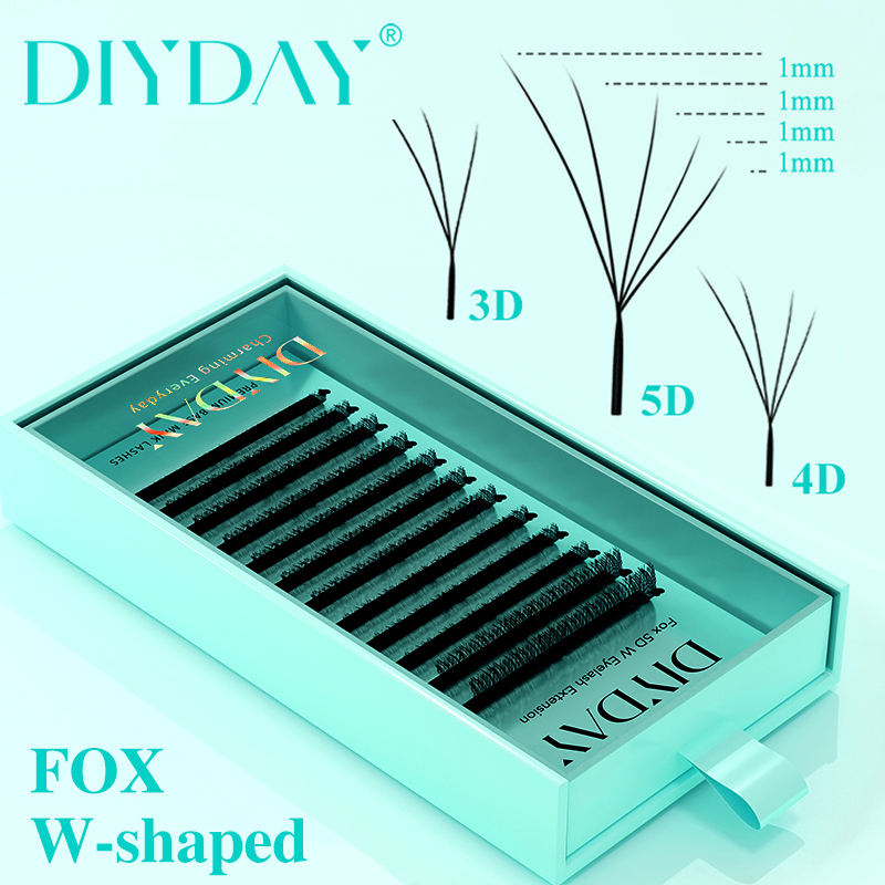 DIYDAY Foxy W-Shaped 3D 4D 5D  - Eyelash Extension Volume Cat Eye ulasan dan harga