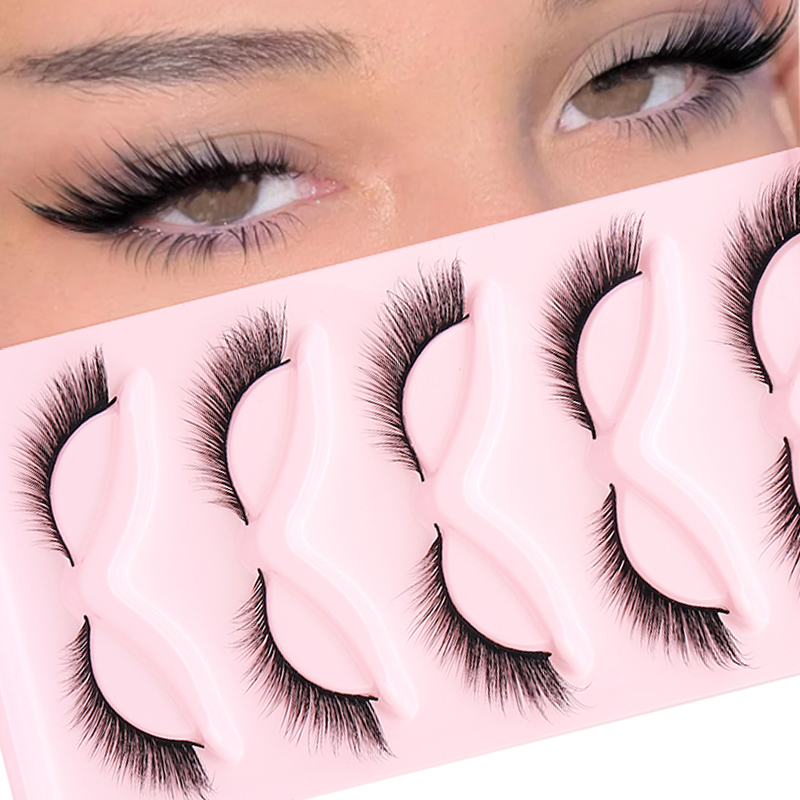 5 Pairs Fluffy False Eyealshes - Eyelash Extension Cat Eye ulasan dan harga