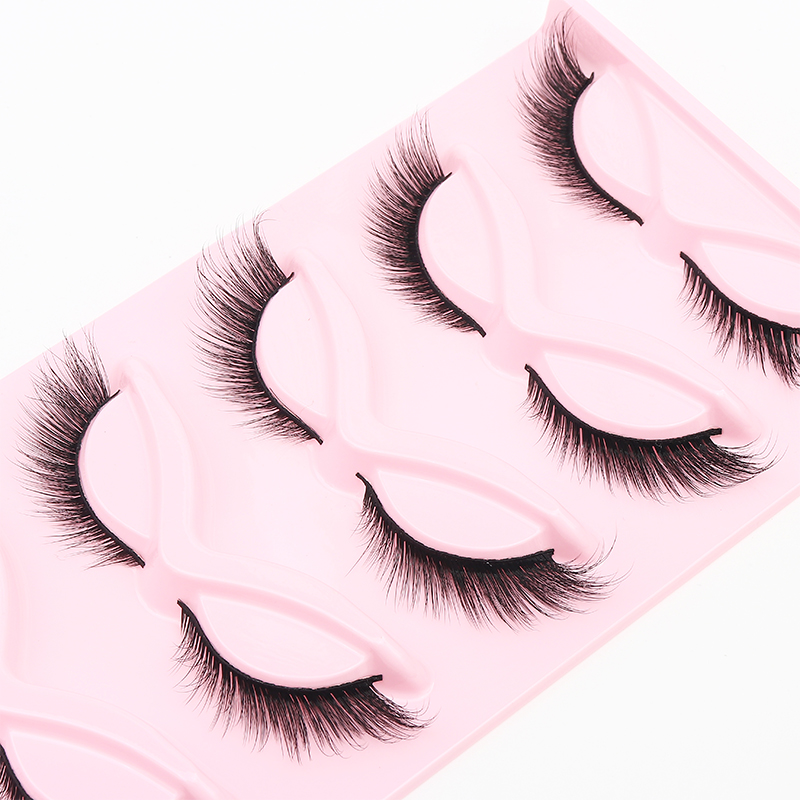5 Pairs Fluffy False Eyealshes - Eyelash Extension Cat Eye ulasan dan harga