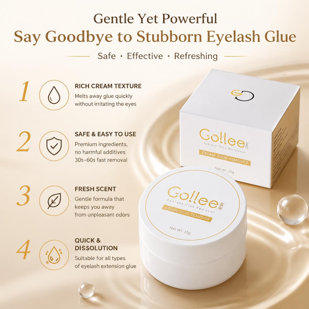 Gollee Peach Smell 15g Eyelash - Lash Removal Cream ulasan dan harga