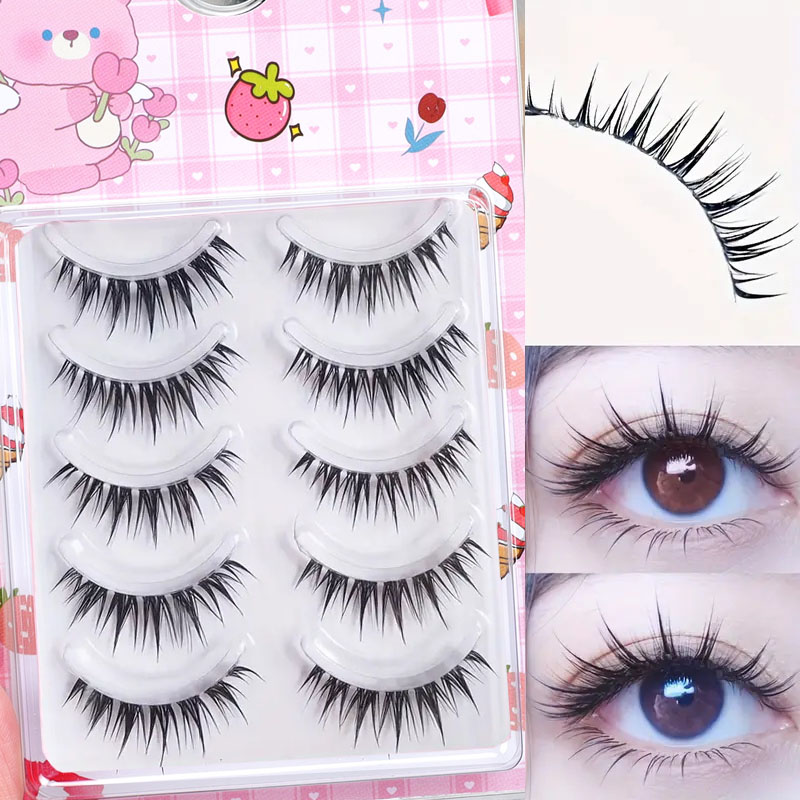 5 Pairs of Wet Comic Eyelashes - Eyelash Extension Cat Eye ulasan dan harga