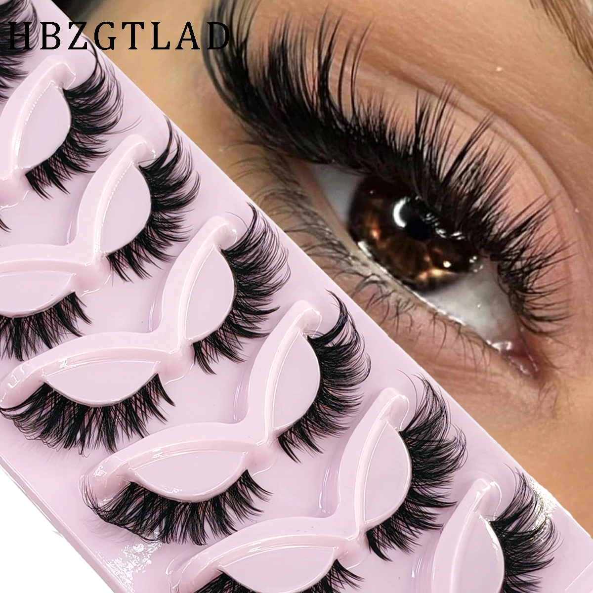 HBZGTLAD 7pairs Spiky Fox Eye  - Eyelash Extension Volume Cat Eye ulasan dan harga