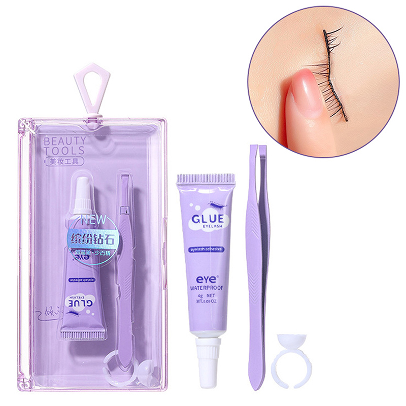 Eyelash Glue With Tweezers Set - Eyelash Extension Eye Irritation ulasan dan harga