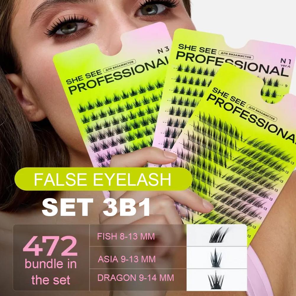 Natural Cluster False Eyelashe - Eyelash Extension Volume Cat Eye ulasan dan harga