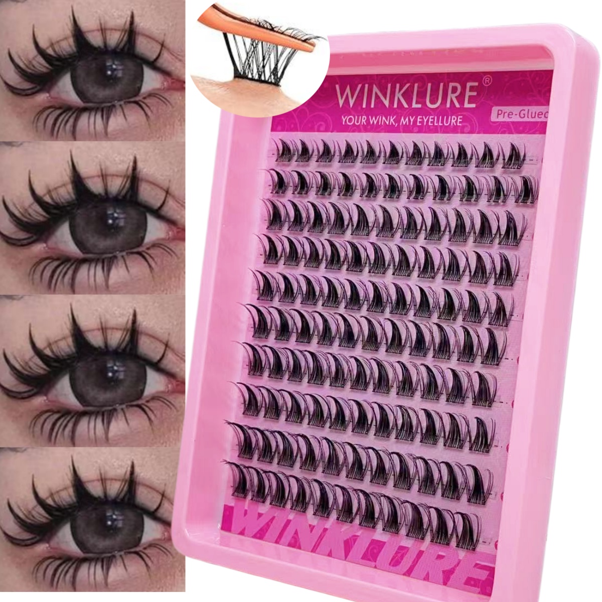 WINKLURE Self-Adhesive False E - Eyelash Extension Volume Cat Eye ulasan dan harga