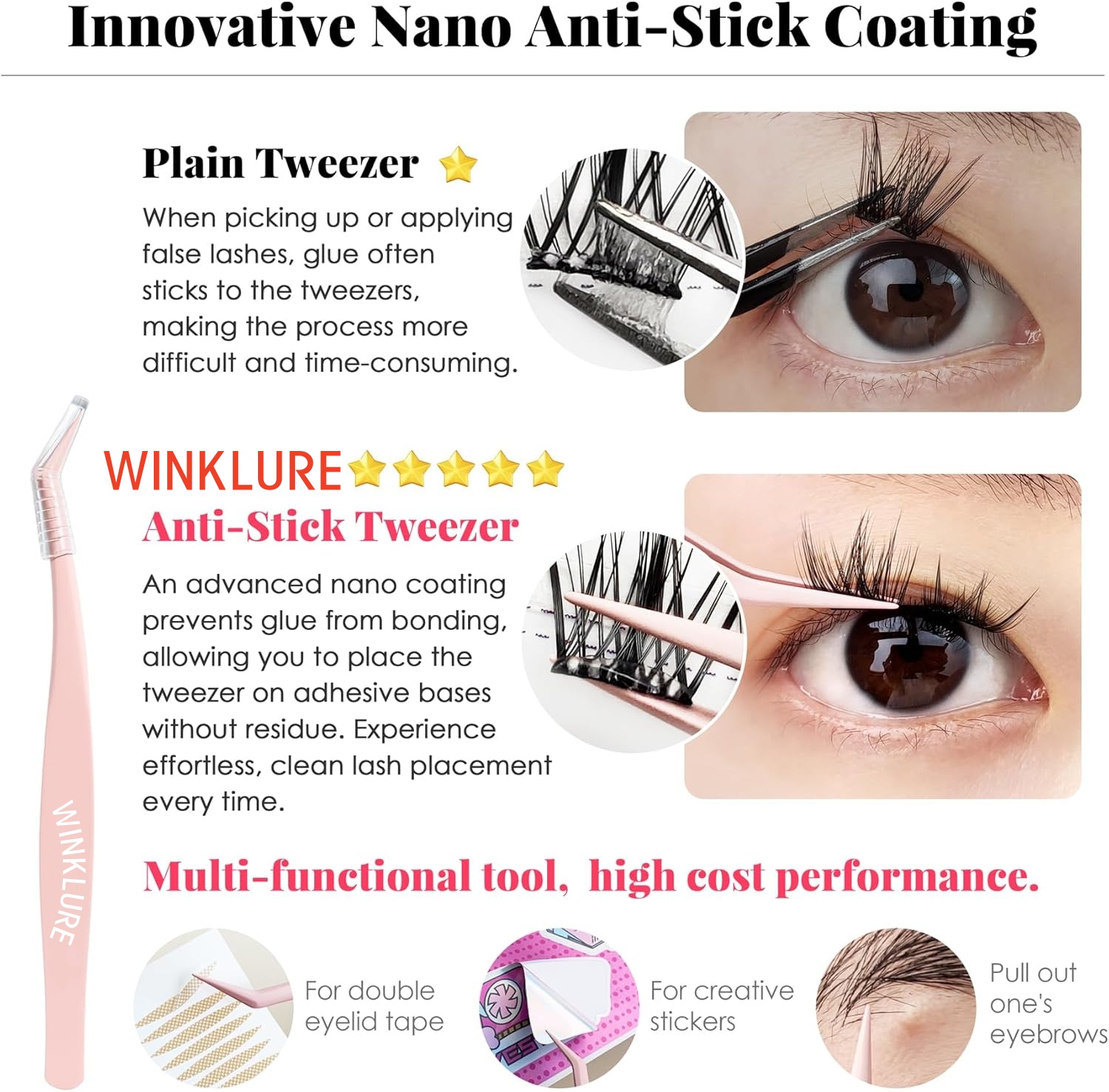 WINKLURE Self-Adhesive False E - Eyelash Extension Volume Cat Eye ulasan dan harga